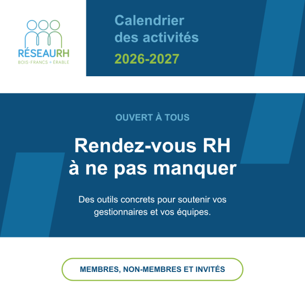 Déjeuner d'ouverture Réseau RH Bois-Francs - Érable - Lancement Calendrier 26-27